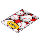 Rote und gelbe Baseballmuster Notizblock (Linke Seite)