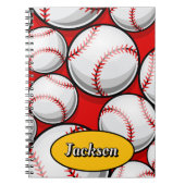Rote und gelbe Baseballmuster Notizblock (Vorderseite)
