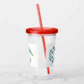 Rote und gelbe Blume Acryltrinkbecher (Links)