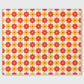 Rote und gelbe Blume Geschenkpapier (Flach)