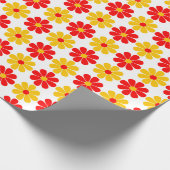 Rote und gelbe Blume Geschenkpapier (Ecke)
