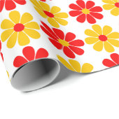 Rote und gelbe Blume Geschenkpapier (Rolleneckpunkt)