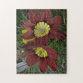 Rote und gelbe Blume Sommerleuchten Puzzle (Vertikal)