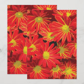 Rote und gelbe Blumen 1 Dankeskarte (Vorne/Hinten)