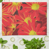 Rote und gelbe Blumen 1 Geschirrtuch (Gefaltet)