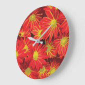 Rote und gelbe Blumen 1 Große Wanduhr (Winkel)