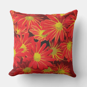 Rote und gelbe Blumen 1 Kissen