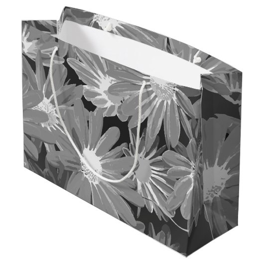 Rote und gelbe Blumen 2 Große Geschenktüte (Rückseite Schrägansicht)