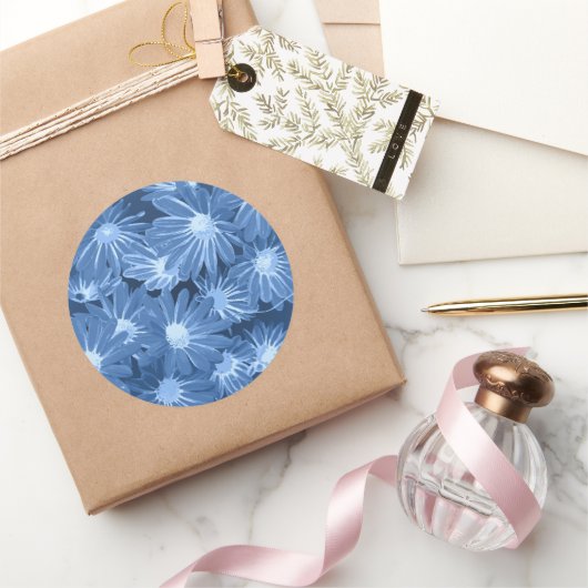 Rote und gelbe Blumen 3 Runder Aufkleber (Schenken)