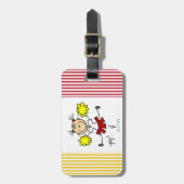 Rote und gelbe Cheerleader-T - Shirts und Gepäckanhänger (Vorderseite vertikal)