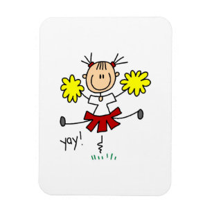 Rote und gelbe Cheerleader-T-Shirts und Geschenke Magnet