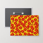 Rote und gelbe Dahlien-Blume Button (Vorderseite/Rückseite)