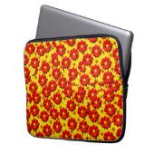 Rote und gelbe Dahlien-Blume Laptopschutzhülle (Vorderseite Links)