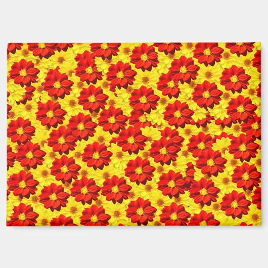 Rote und gelbe Dahlien-Blume Magnet (Vorderseite)