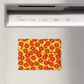 Rote und gelbe Dahlien-Blume Magnet (In Situ (Geschirrspüler))