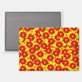 Rote und gelbe Dahlien-Blume Magnet (Vorderseite/Rückseite)