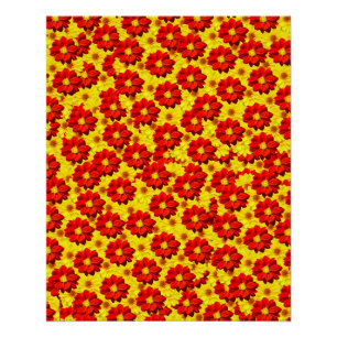 Rote und gelbe Dahlien-Blume Poster