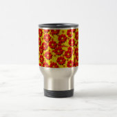 Rote und gelbe Dahlien-Blume Reisebecher (Mittel)