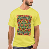 Rote und gelbe Daisy-Blume Abstrakt T-Shirt (Vorderseite)