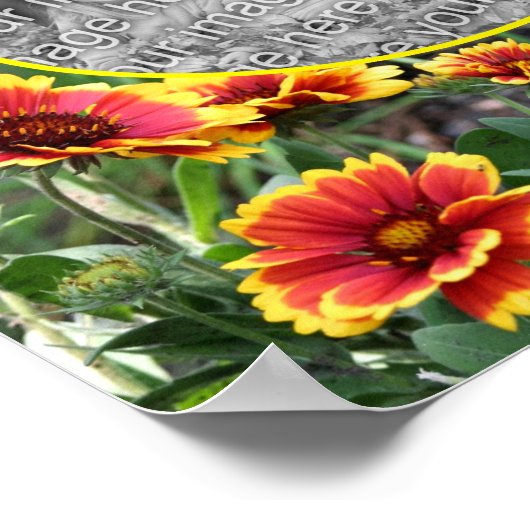 Rote und gelbe Daisy-Rahmen kreieren Ihr eigenes F Poster (Ecke)