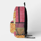Rote und Gelbe Federn Bedruckter Rucksack (Rechts)