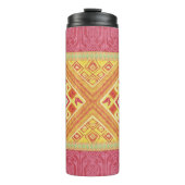 Rote und Gelbe Federn Thermosbecher (Vorderseite)