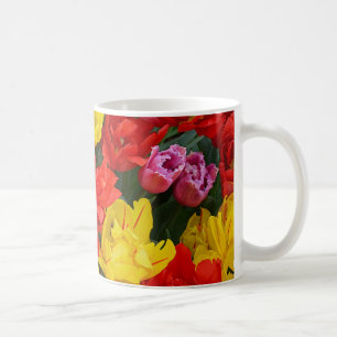Rote und gelbe Frühlingtulis Kaffeetasse