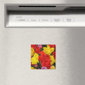 Rote und gelbe Frühlingtulis Magnet (In Situ (Geschirrspüler))