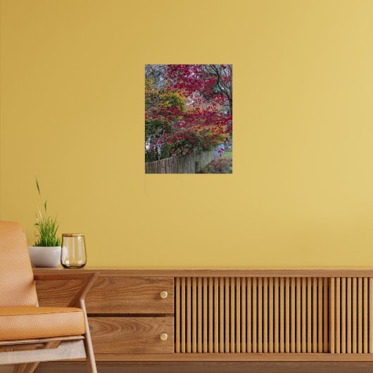 Rote und gelbe Herbstahornblätter Poster (Wohnzimmer 2)