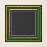 Rote und gelbe jamaikanische Flagge farbig schwarz Schal<br><div class="desc">Stilvolles schwarzes Tuch gemustert mit einfachen Quadraten in den jamaikanischen Flaggen-Farben gelb und grün</div>