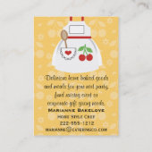 Rote und gelbe Kirschherz-Schürze-Geschäfts-Karten Visitenkarte (Rückseite)