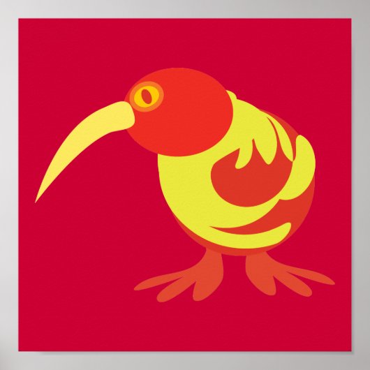 Rote und gelbe Kiwi Poster (Vorne)