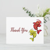 Rote und gelbe Koi-Karpfen Dankeskarte (Stehend Vorderseite)