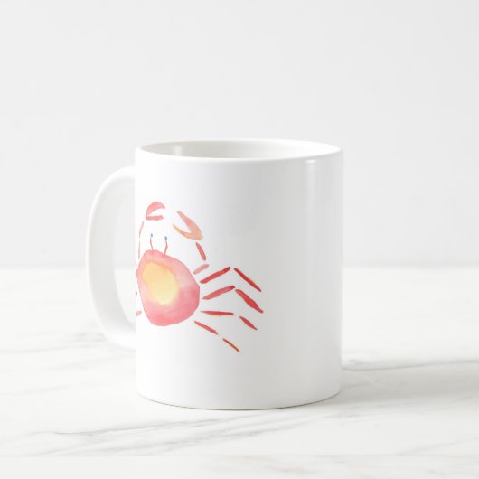 Rote und gelbe Krabbe Kaffeetasse (Vorderseite Links)