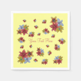 Rote und gelbe Lilien Blume hübsch Serviette