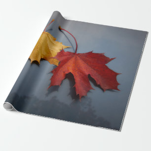 ROTE UND GELBE MAPLE-BLÄTTER GESCHENKPAPIER