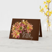 Rote und gelbe Milchschokolade Brauner Hintergrund Karte (Gelbe Blume)