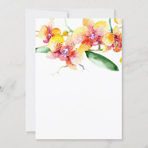 Rote und gelbe Orchideen Leere Hochzeit  Einladung