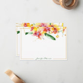 Rote und gelbe Orchideen personalisiert Mitteilungskarte (Vorderseite/Rückseite Beispiel)