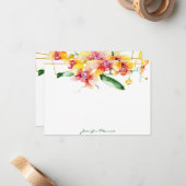 Rote und gelbe Orchideen personalisiert Mitteilungskarte (Vorderseite/Rückseite Beispiel)