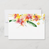 Rote und gelbe Orchideen personalisiert Mitteilungskarte (Rückseite)