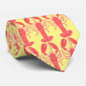 Rote und gelbe Panzerkrebs-Krawatte Krawatte (Gerollt)
