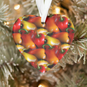 Rote und gelbe Paprikaschoten Acrylschmuck Ornament