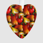 Rote und gelbe Paprikaschoten Acrylschmuck Ornament (Vorderseite)