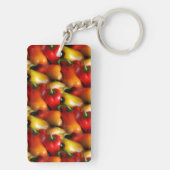Rote und gelbe Paprikaschoten Akryllischer Schlüss Schlüsselanhänger (Rückseite)