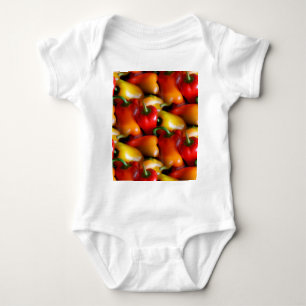Rote und gelbe Paprikaschoten Baby Strampler