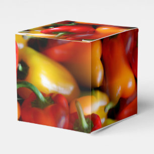 Rote und gelbe Paprikaschoten Geschenkschachtel