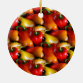 Rote und gelbe Paprikaschoten Keramik Ornament (Hinten)