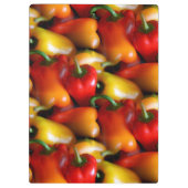 Rote und gelbe Paprikaschoten Klemmbrett (Rückseite)
