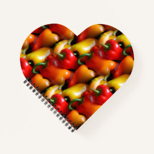 Rote und gelbe Paprikaschoten Notizblock